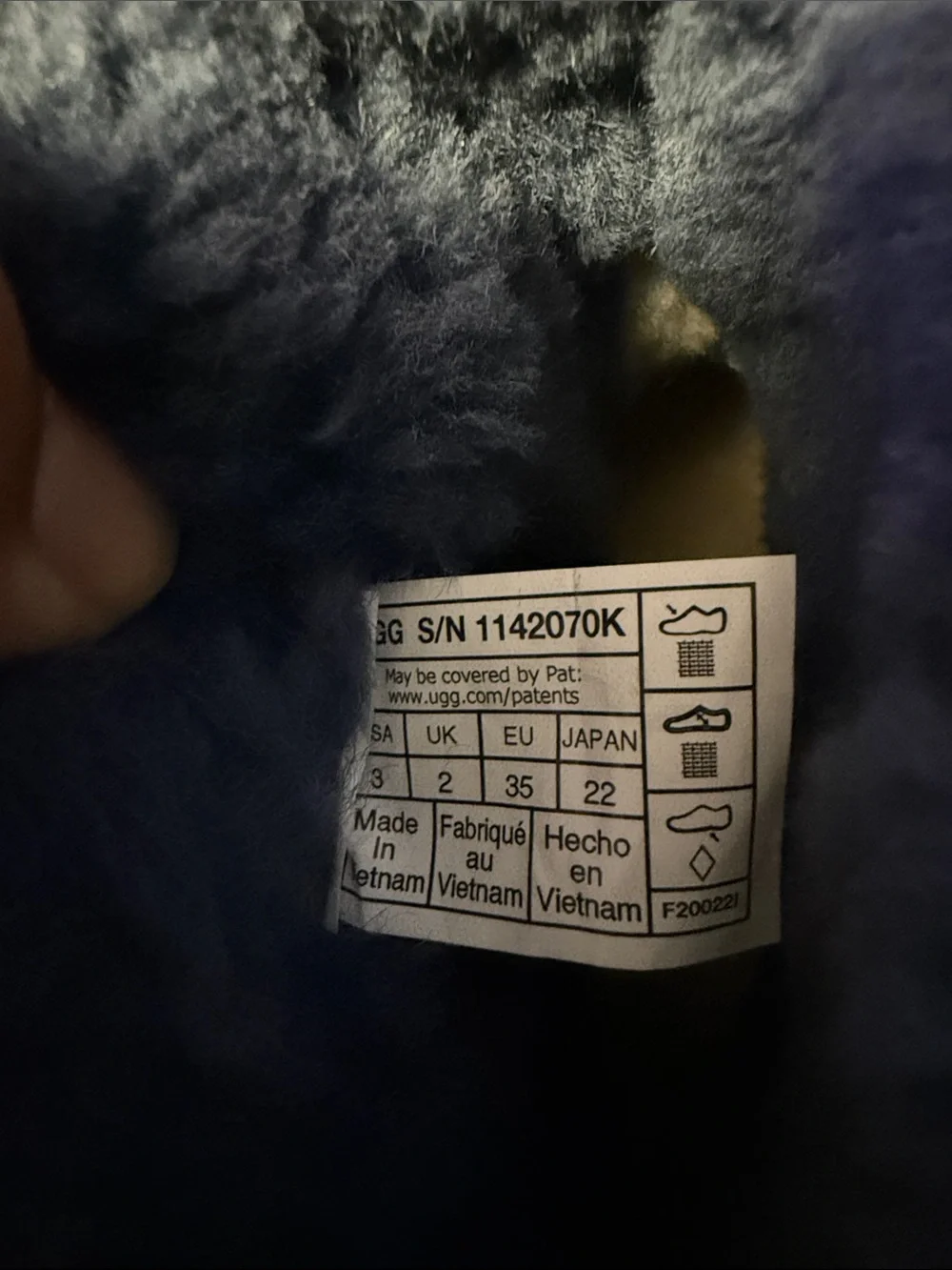 UGG kids girls Plush Boot Slippers in Navy Blue Faux Fur